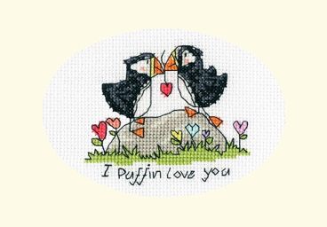 XGC42 I Puffin Love You Small Mounted