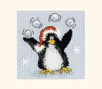 XMAS34 PPP Playing Snowballs Mounted Small