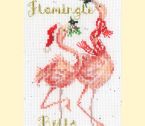 XMAS68 Flamingle Bells Christmas Card Medium Mounted