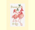 XMAS68 Flamingle Bells Christmas Card Medium Mounted