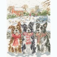 Bothy Threads Kreuzstich-Set 'Langhaarcollie' Von Hannah Dale (Wrendale) – 26x26 Cm, 14 Ct Aida, Inkl. Garn & Nadel