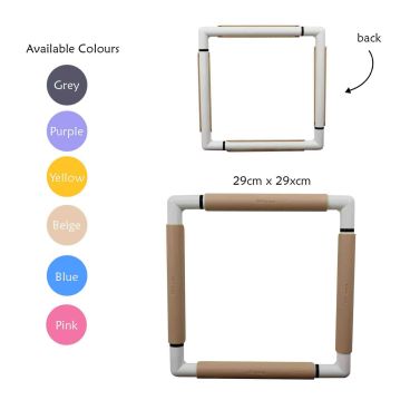 Nurge embroidery snap frame 29cm x 29cm in 6 colours 6