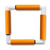 Nurge embroidery snap frame 21cm x 21cm in 6 colours orange snap frame