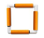 Nurge embroidery snap frame 21cm x 21cm in 6 colours orange snap frame