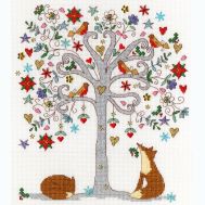 Bothy Threads Kreuzstich-Set „Blumenschuppen“ – 26x26 Cm, Inkl. Stoff, Garn, Nadel & Anleitung (englisch)