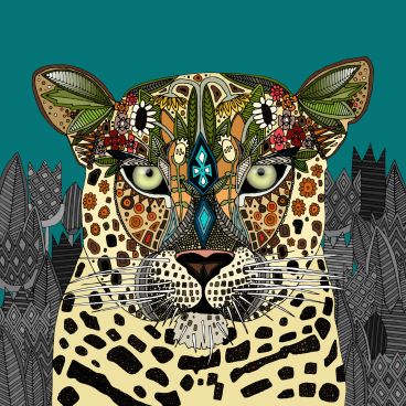 25177 Leopard Queen teal